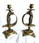 A Pair of Sword Candle Sticks