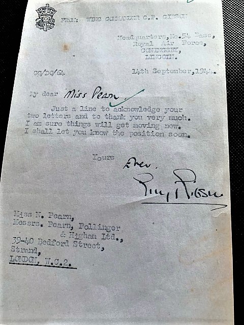 A signed letter from Gibson